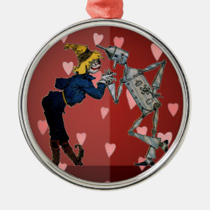 Ornement Rond Argenté Scarecrow et Tin Man