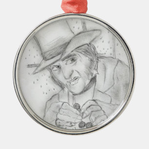 Ornement Rond Argenté Scrooge