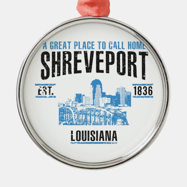 Ornement Rond Argenté Shreveport (Devant)