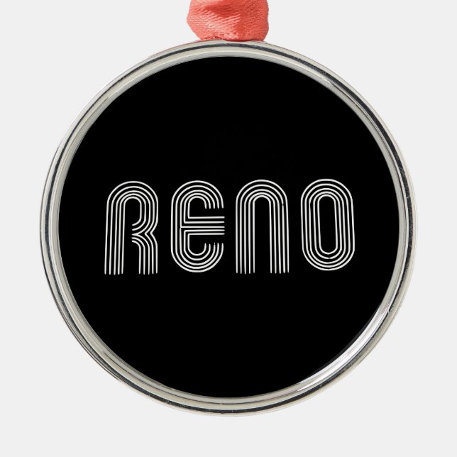 Ornement Rond Argenté SIGNE Reno Blanc (Devant)