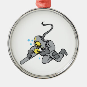 Ornement Rond Argenté Soudeuse sous-marine