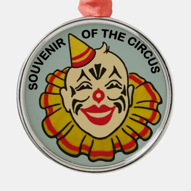 Ornement Rond Argenté Souvenir du cirque (Devant)