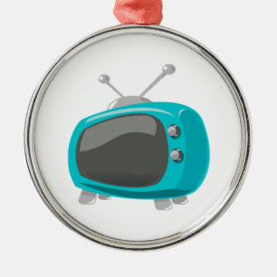Ornement Rond Argenté Télévision d'Aqua