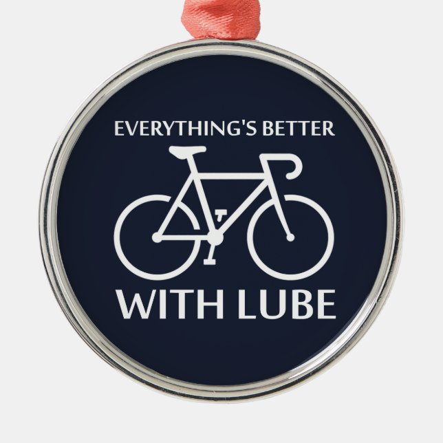 Ornement Rond Argenté Tout va mieux avec Lube (Devant)