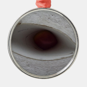 Ornement Rond Argenté trou en forme d'oeil, en papier