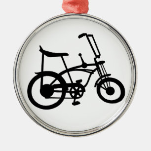 ORNEMENT ROND ARGENTÉ VÉLO CLASSIQUE 60'S SCHWINN STINGRAY