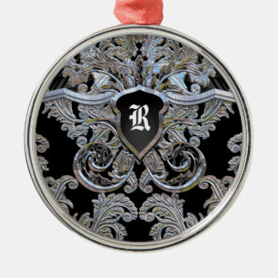 Ornement Rond Argenté Waydhill Exquis Monogramme victorien