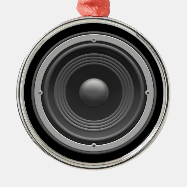 Ornement Rond Argenté Woofer (Devant)