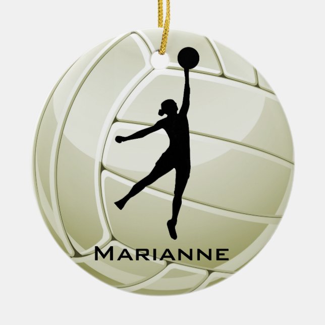 Ornement rond de conception de volleyball (Devant)