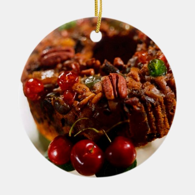ORNEMENT ROND DE GÂTEAU DE FRUITS SECS (Devant)