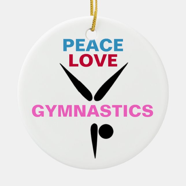Ornement rond de gymnastique d'amour de paix (Devant)