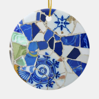 Ornement rond de mosaïque de Gaudi