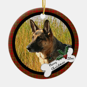 Ornement rond de Noël de berger allemand