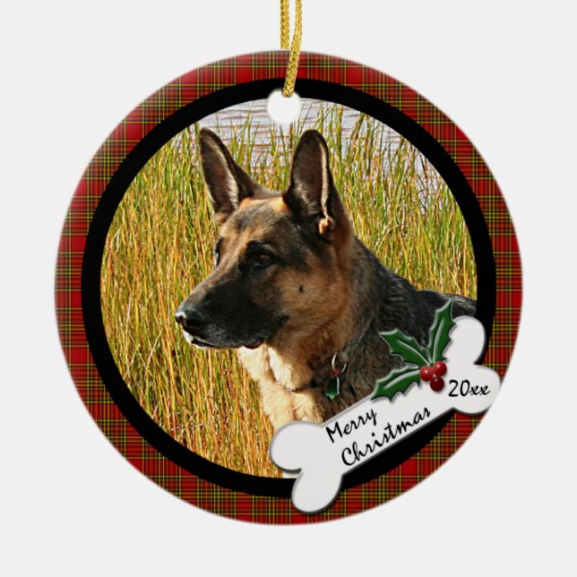 Ornement rond de Noël de berger allemand (Devant)