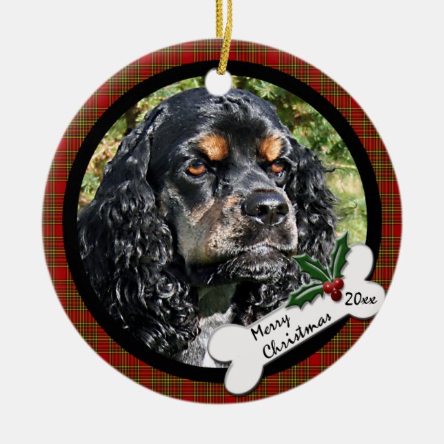 Ornement rond de Noël de cocker (Devant)