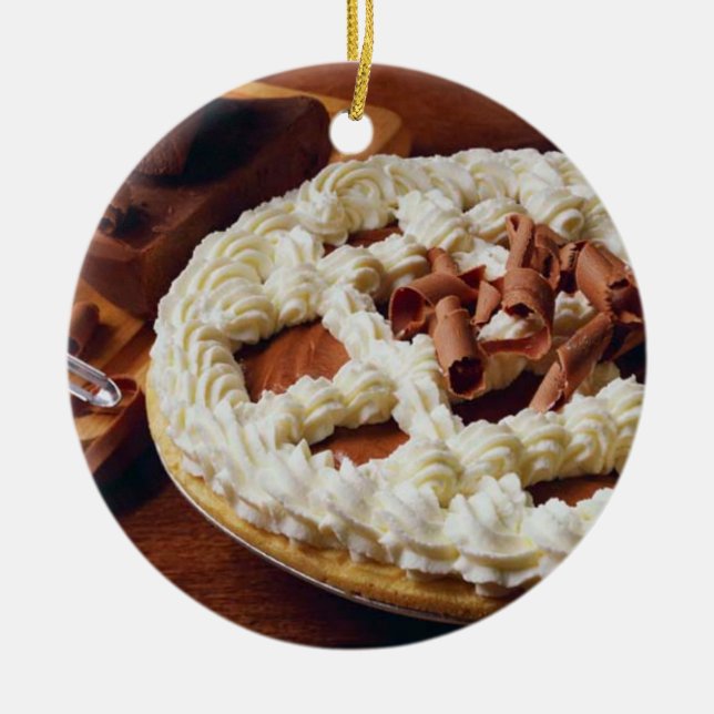 ORNEMENT ROND DE TARTE CRÈME DE CHOCOLAT (Devant)