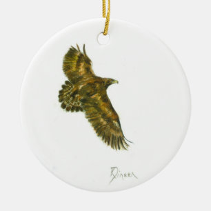 Ornement rond d'or d'Eagle