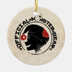 Ornement Rond En Céramique 4 petits monstres - logo de vacances de Nigel