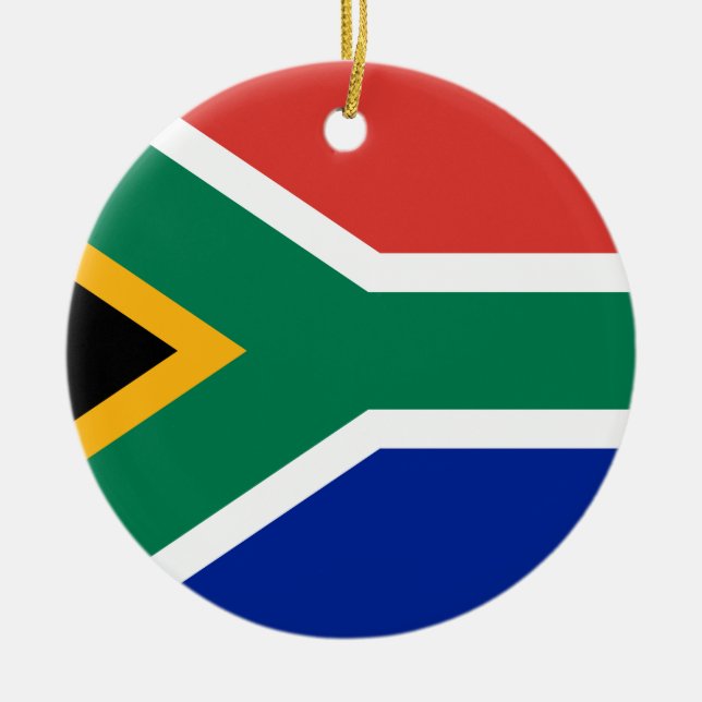 Ornement Rond En Céramique A bas prix ! Drapeau Afrique du Sud (Devant)