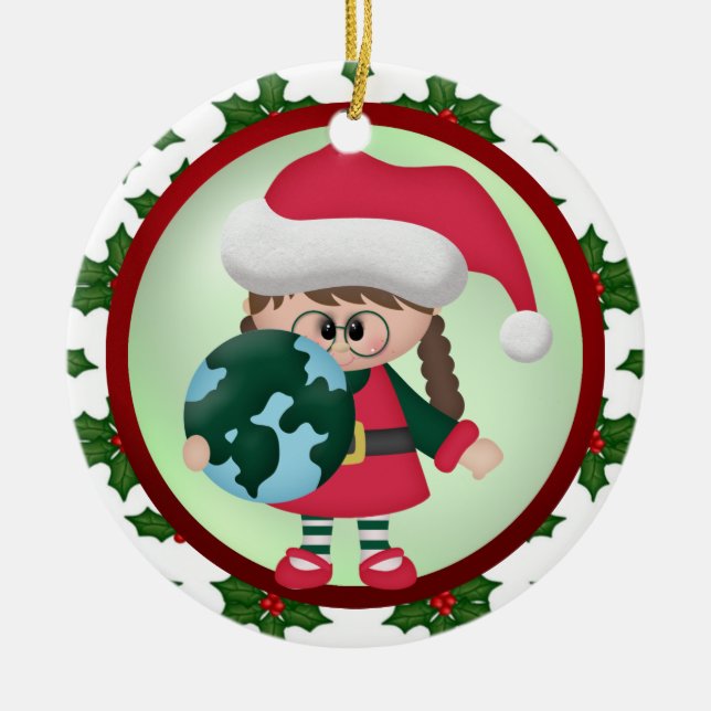 Ornement Rond En Céramique À travers l'ornement de Noël de milles (Devant)