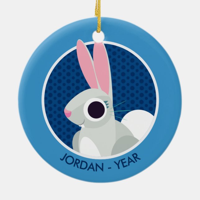 Ornement Rond En Céramique Alice le lapin (Dos)