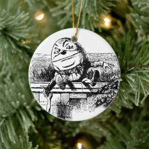 Ornement Rond En Céramique Alice vintage au pays des merveilles, Humpty Dumpt