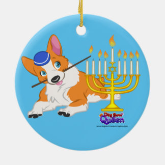 Ornement Rond En Céramique Allumage de l'ornement de Menorah-