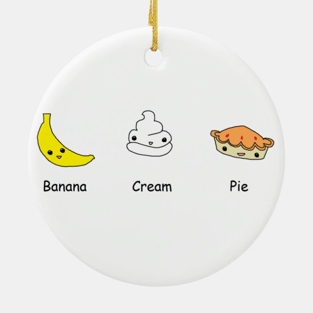 Ornement Rond En Céramique Amis de tarte crème de banane (Dos)