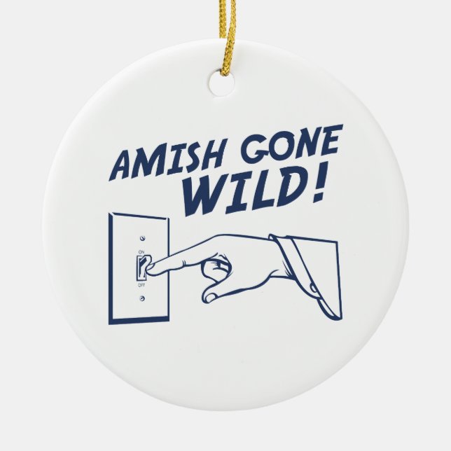 Ornement Rond En Céramique Amish folles ! (Devant)