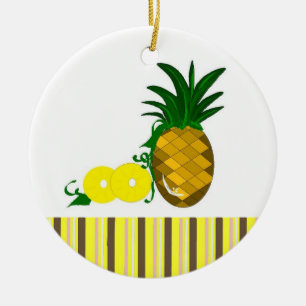 Ornement Rond En Céramique Ananas hawaïen