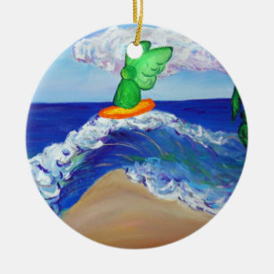 Ornement Rond En Céramique Angel de surf Raphael équitation Guérison Ornament