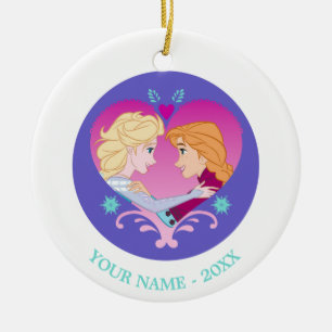 Ornement Rond En Céramique Anna et Elsa  Se confronter les uns aux autres Ajo
