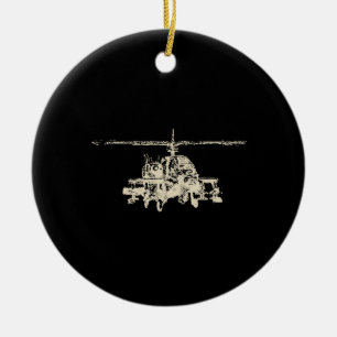 Ornement Rond En Céramique Apache AH-64