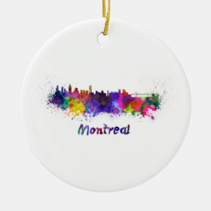 Ornement Rond En Céramique Aquarelle de Montréal