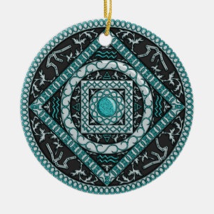 Ornement Rond En Céramique Aquarius Mandala