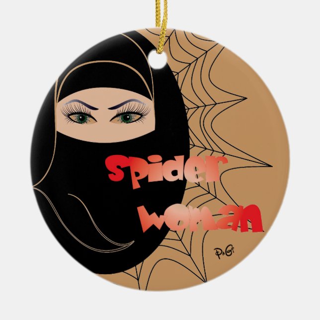 Ornement Rond En Céramique Araignées (Devant)