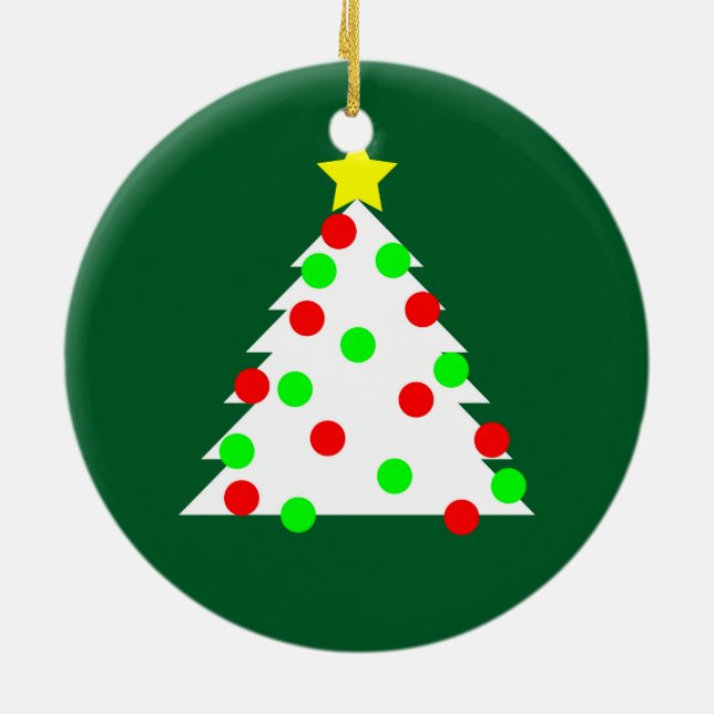 Ornement Rond En Céramique Arbre de Noël coupé en papier (Dos)