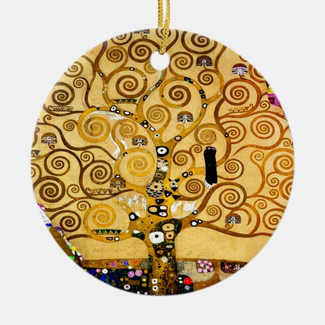 Ornement Rond En Céramique Arbre de vie Gustav Klimt Nouveau (Devant)