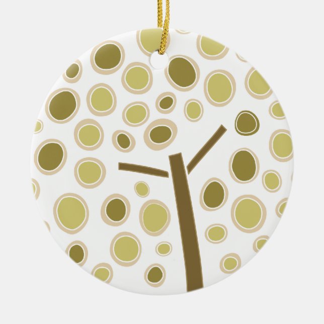 Ornement Rond En Céramique Arbre lunaire (Devant)