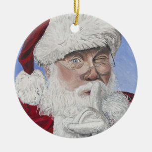 Ornement Rond En Céramique Arbre secret de Père Noël