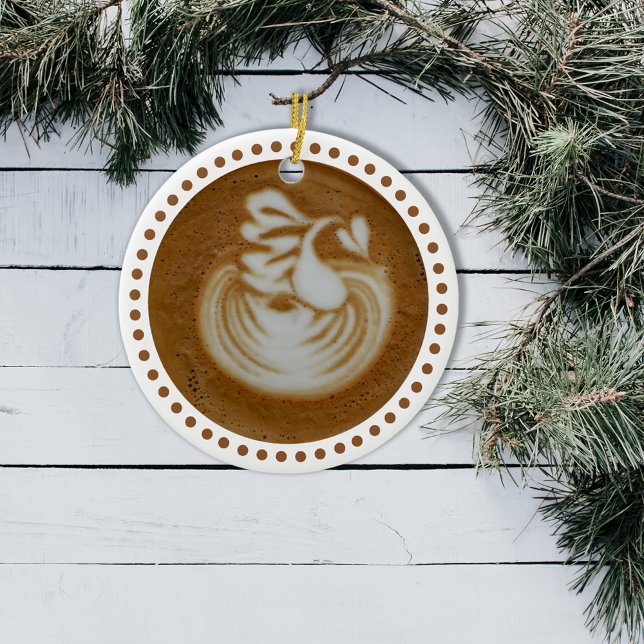 Ornement Rond En Céramique Art Floral Baristas Dans Le Dernier (Créateur téléchargé)