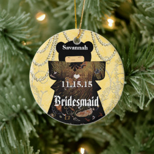 Ornement Rond En Céramique Asian Kimono Birdesmaid Gifts Coral Changes