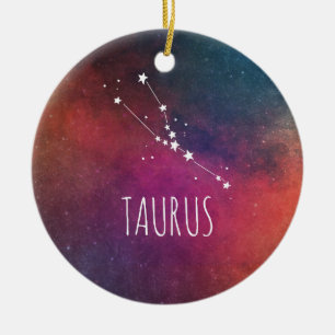 Ornement Rond En Céramique Astrologie du Taurus