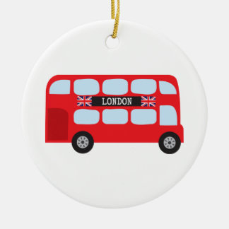 Ornement Rond En Céramique Autobus à deux étages de Londres