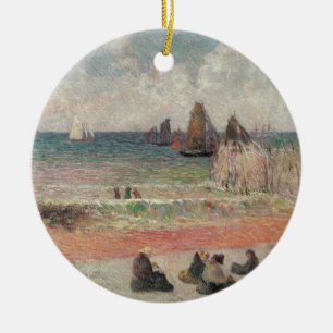 Ornement Rond En Céramique Baignade Dieppe par Paul Gauguin, Art Vintage