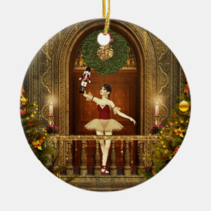 Ornement Rond En Céramique Ballerina Nutcracker Round PersonneLized Orament