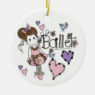 Ornement Rond En Céramique Ballet d'amour