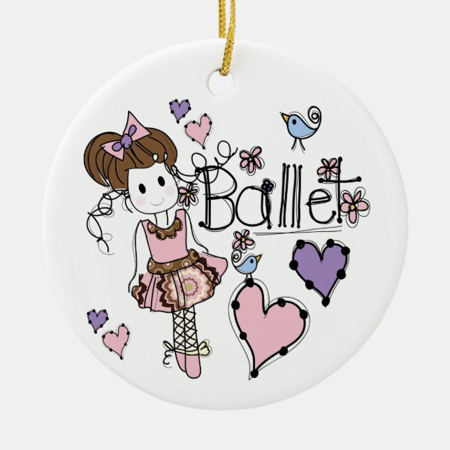 Ornement Rond En Céramique Ballet d'amour (Devant)
