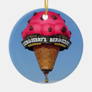 Ornement Rond En Céramique Ballon à air chaud de cornet de crème glacée