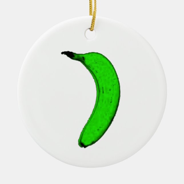 Ornement Rond En Céramique banane verte (Devant)